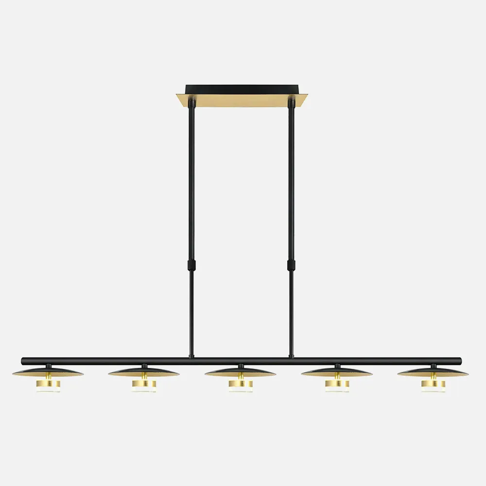 Lampara Ciudad Del Cabo 5l 30w 4000k  Negro/oro Regx104x15 Cm 2400 Lm