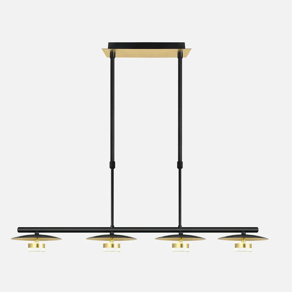 153654016 - Lampara Ciudad Del Cabo 4l 24w 4000k  Negro/oro Regx85x15 Cm 1920 Lm