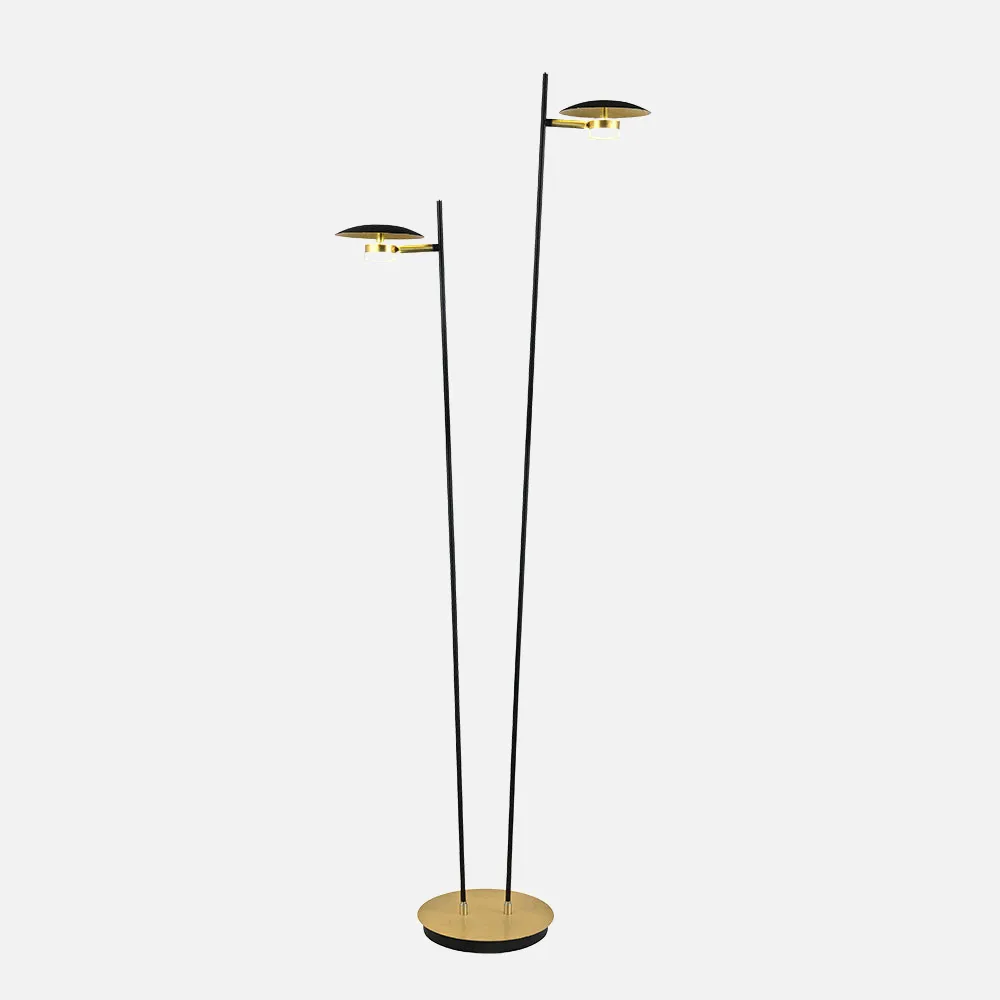 Pie Salon Ciudad Del Cabo 2l 12w 4000k Negro/oro150x30x25 Cm 1080 Lm Dirigible Y Orientable