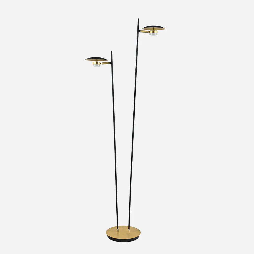 153642016 - Pie Salon Ciudad Del Cabo 2l 12w 4000k Negro/oro150x30x25 Cm 1080 Lm Dirigible Y Orientable