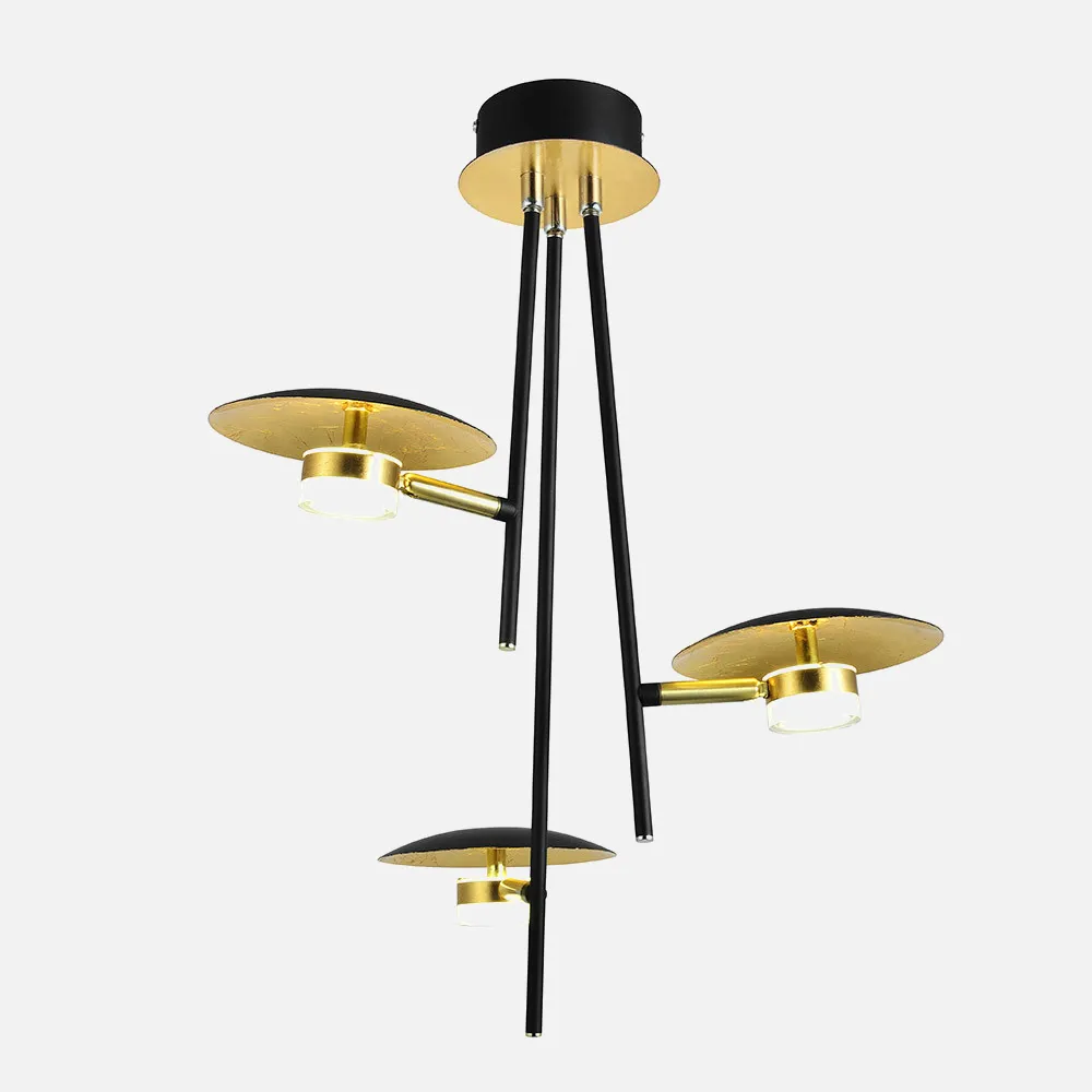Colgante Ciudad Del Cabo 3l 18w 4000k Negro/oro 53x39x39 Cm 1440 Lm Dirigible Y Orientable