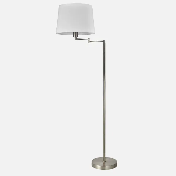 Foot Living room Estambul 1xe27 Nickel Lampshade White162x35x35 Cm
