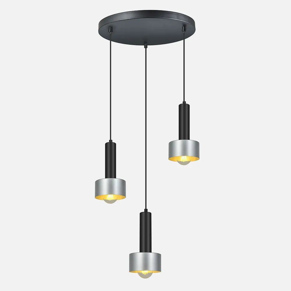 Lámpara Allende 3xe27 Negro/plata Regx35x35
