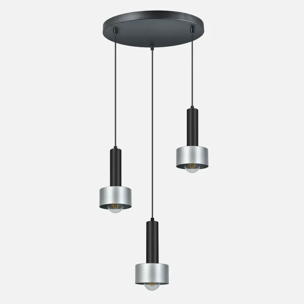 Lamp Allende 3xe27 Black/silver Regx35x35 Cm