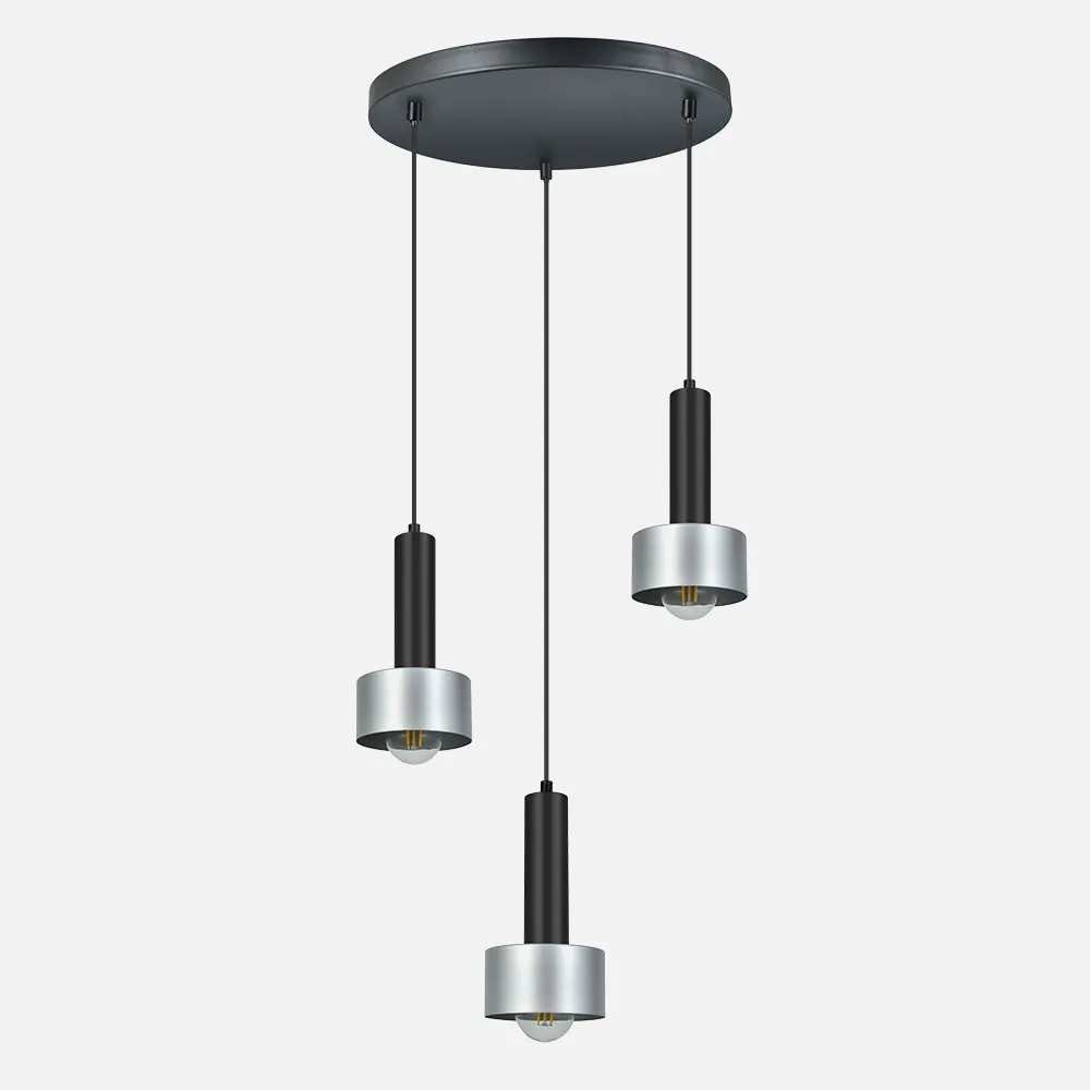 Lámpara Allende 3xe27 Negro/plata Regx35x35