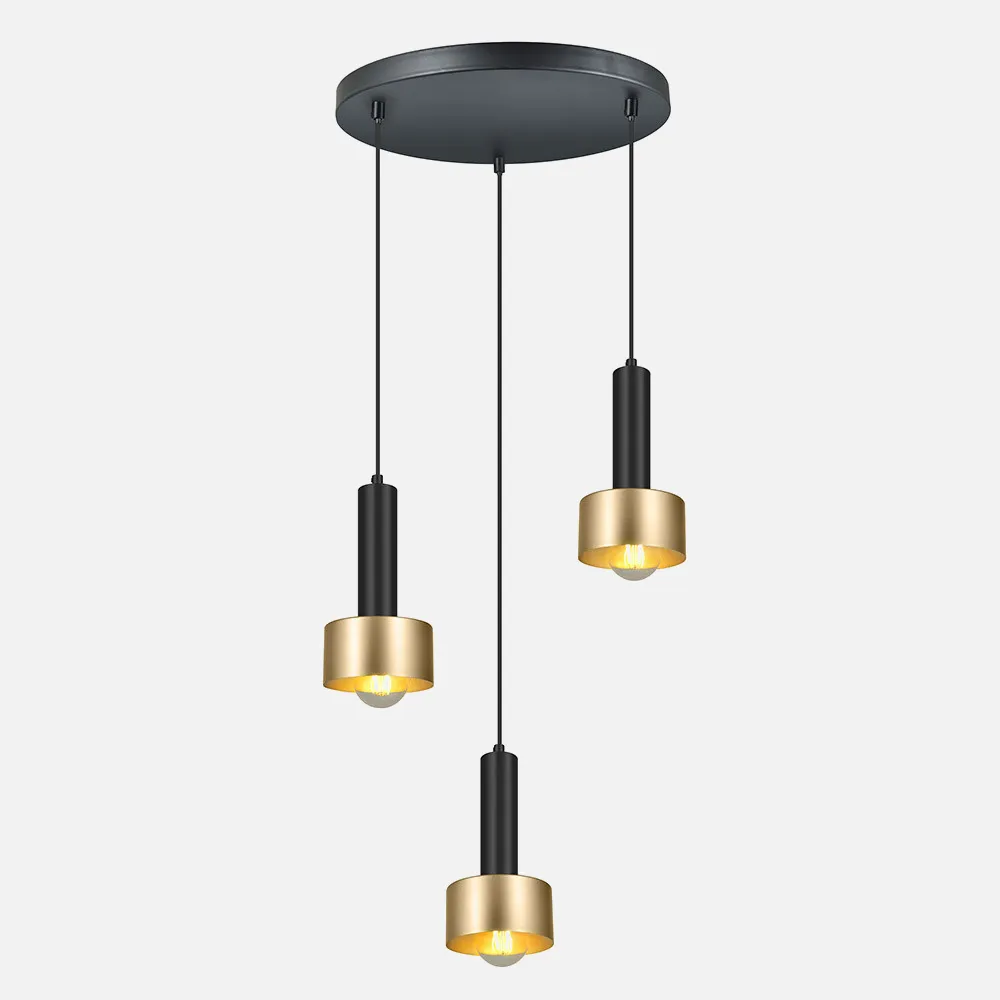 LámparaAllende 3xe27 Negro/oro Regx35