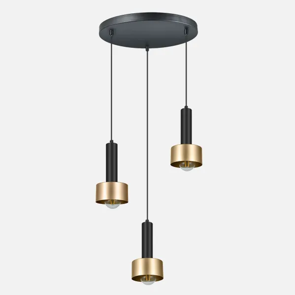 Lamp Allende 3xe27 Black/gold Regx35x35 Cm