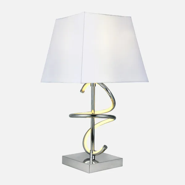Sobremesa Nueva York 8w 4000k+1xe27 Cromo Pantalla Blanca  600lm 44x23x23 Cm