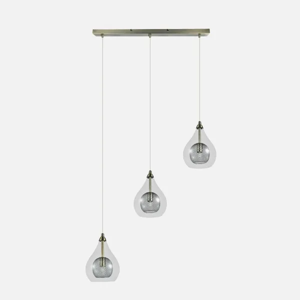 Pendant light Lhasa 3xg9 Leather  Regx65x65 Cm
