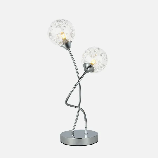 Lâmpada de Mesa Rio De Janeiro 2xg9 Cromada 45x24x14 Cm