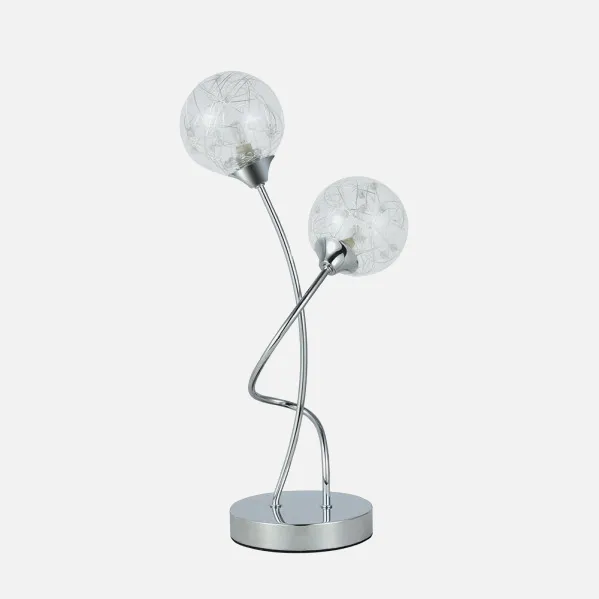 Lâmpada de Mesa Rio De Janeiro 2xg9 Cromada 45x24x14 Cm