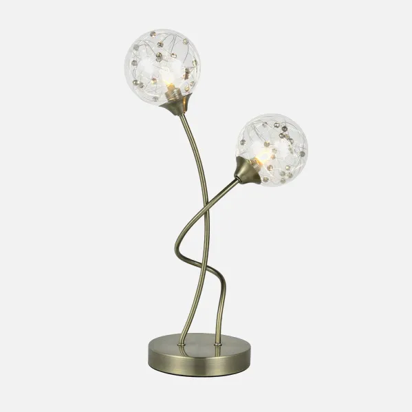 Table lamp Rio de Janeiro 2xg9 Leather 45x24x14 Cm