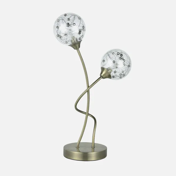 Table lamp Rio de Janeiro 2xg9 Leather 45x24x14 Cm