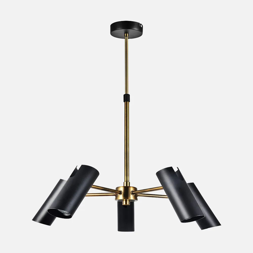 Lampara Marrakech 5xgu10 Negro/cuero Regx58x58 Cm Orientable 