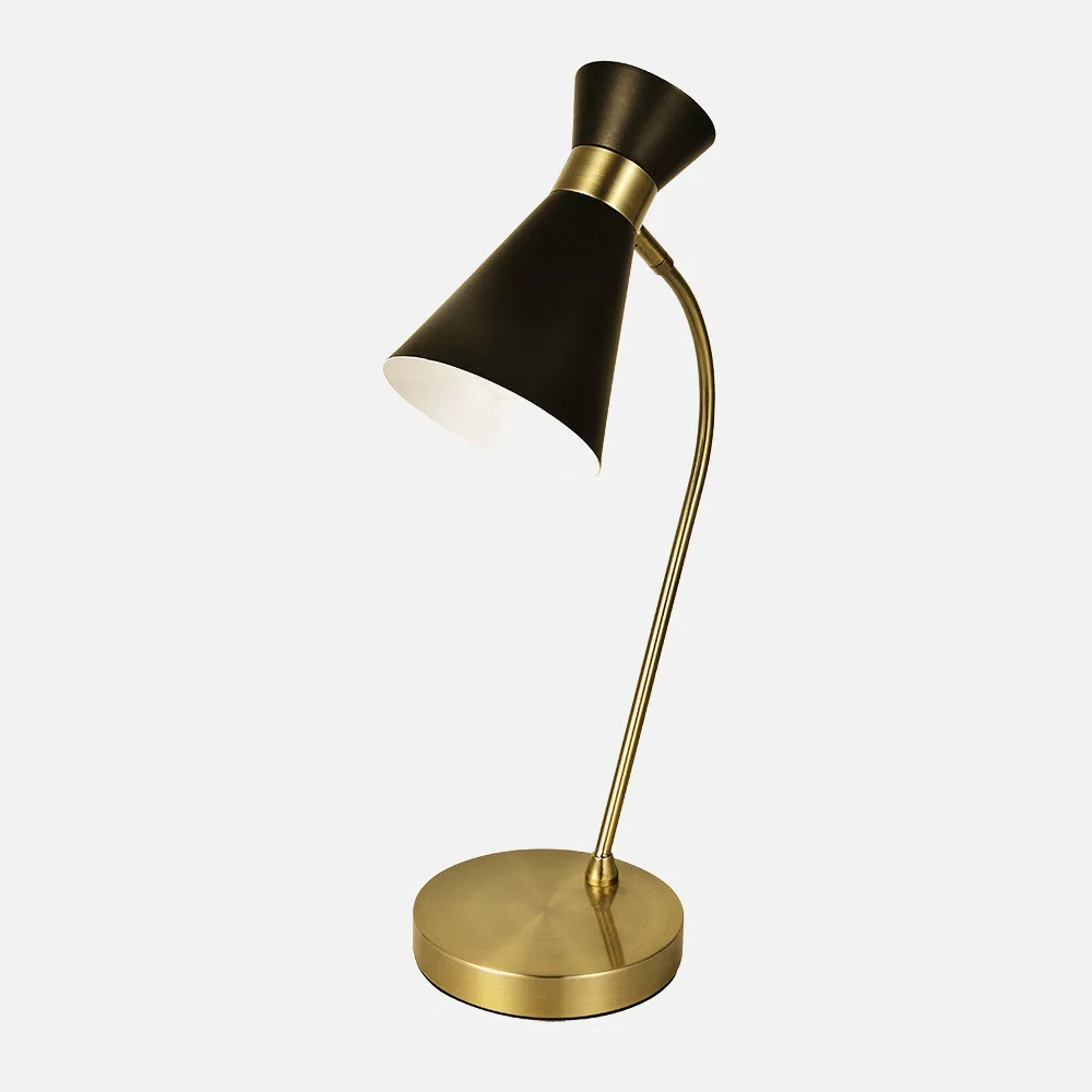 154371009 - Table lamp Petra 1xe14 Black/leather 48x24x15 Cm Adjustable