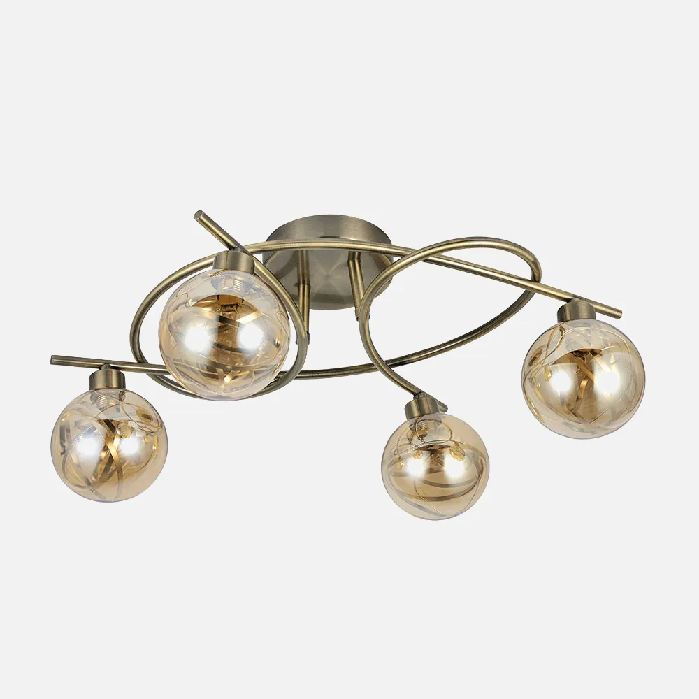 154484014 - Ceiling light Varanasi 4xg9 Leather 20x32x40 Cm