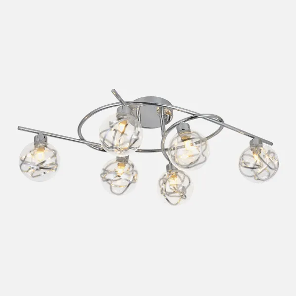 Plafon Varanasi 6xg9 Cromo 21x65x30 Cm