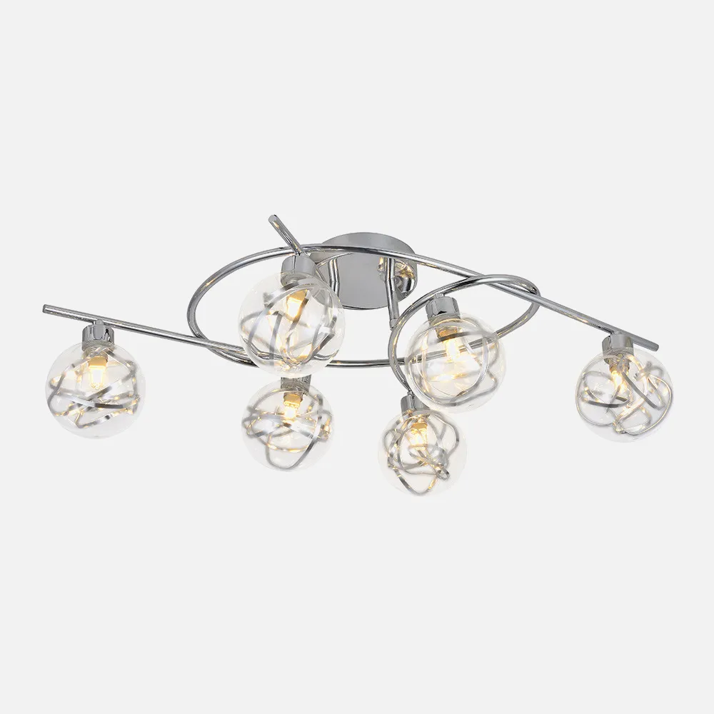 Plafon Varanasi 6xg9 Cromo 21x65x30 Cm