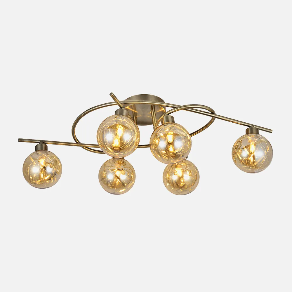 Plafon Varanasi 6xg9 Cuero 21x65x30 Cm