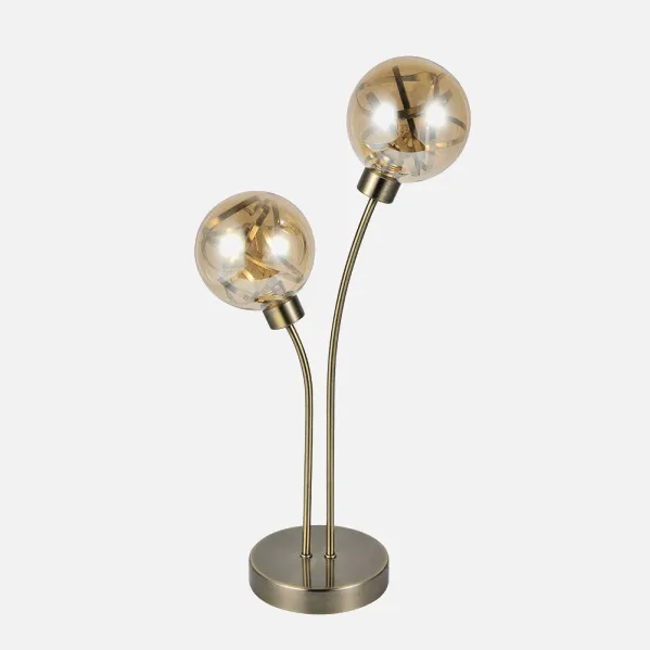 Table lamp Varanasi 2xg9 Leather 46x27x13 Cm