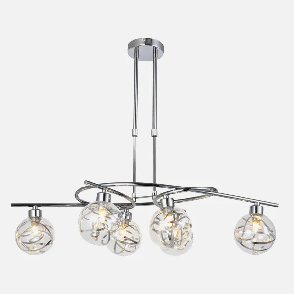 Lampara Varanasi 6xg9 Cromo Regx65x30 Cm