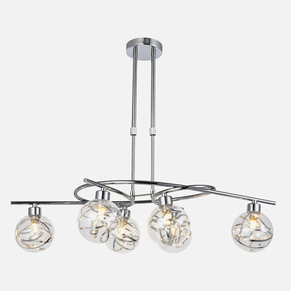 Lampara Varanasi 6xg9 Cromo  Regx65x30 Cm