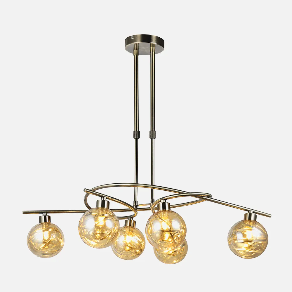 Lampara Varanasi 6xg9 Cuero Regx65x30 Cm