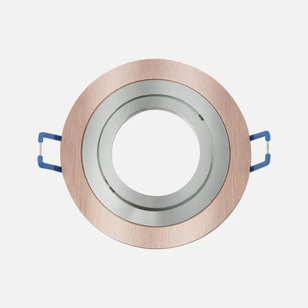 Recessed Orient.cenote 1xgu10 Round Champ/chrom 2x9,2x9,2 Cm 8 De Corte.c/portalalampara