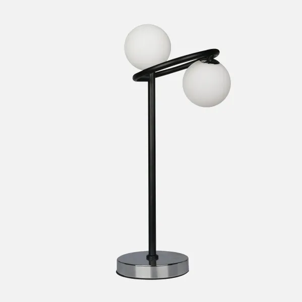 Lâmpada de mesa Havana 2xg9 Preto/Cromo 50x21x23 Cm