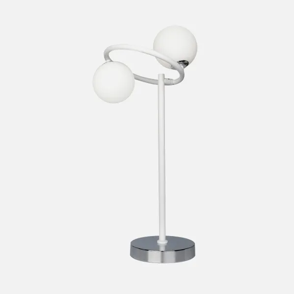 Lâmpada de mesa Havana 2xg9 Branco/Cromo 50x21x23 Cm