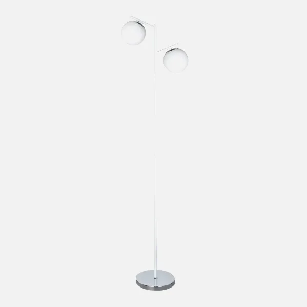 Pie De Salon La Habana 2xe14  Blanco/cromo 160x25x40 Cm