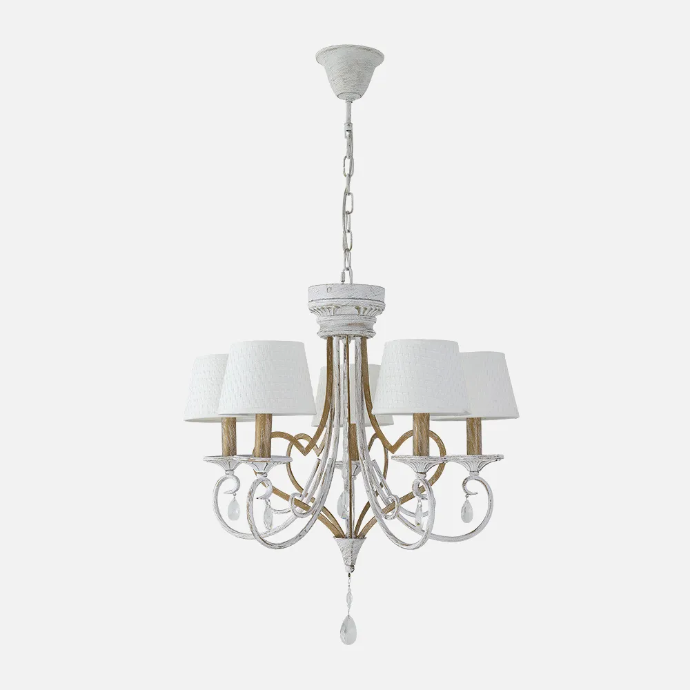 Lampara Crasas 5xe14 Blanco/oro