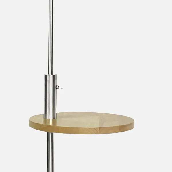 Pie De Salon Sirio C/mesa Y Conex.usb 1xe27 Cromo C/ Pant Blanca (164x40x40)(24x40x40) Cm