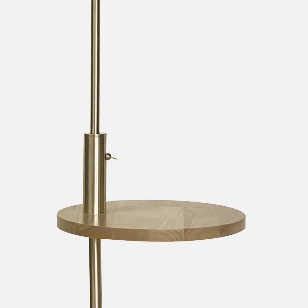 Pie De Salon Sirio C/mesa Y Conex.usb 1xe27 Cuero  C/ Pant Beig (164x40x40)(24x40x40) Cm