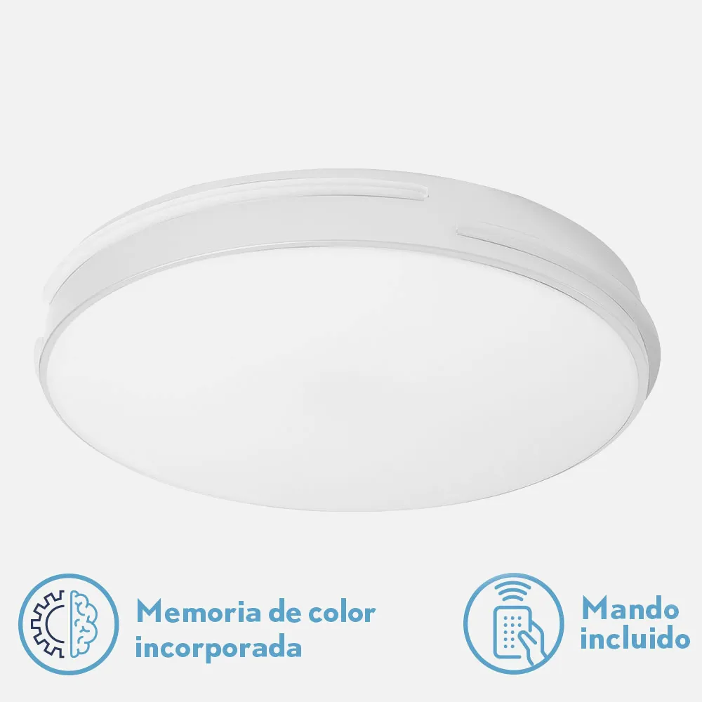 Plafon Riad 96w 3000-4000-6000k Blanco Red.5x51,5d 7680lm Reg.intens.c.remoto C/memoria