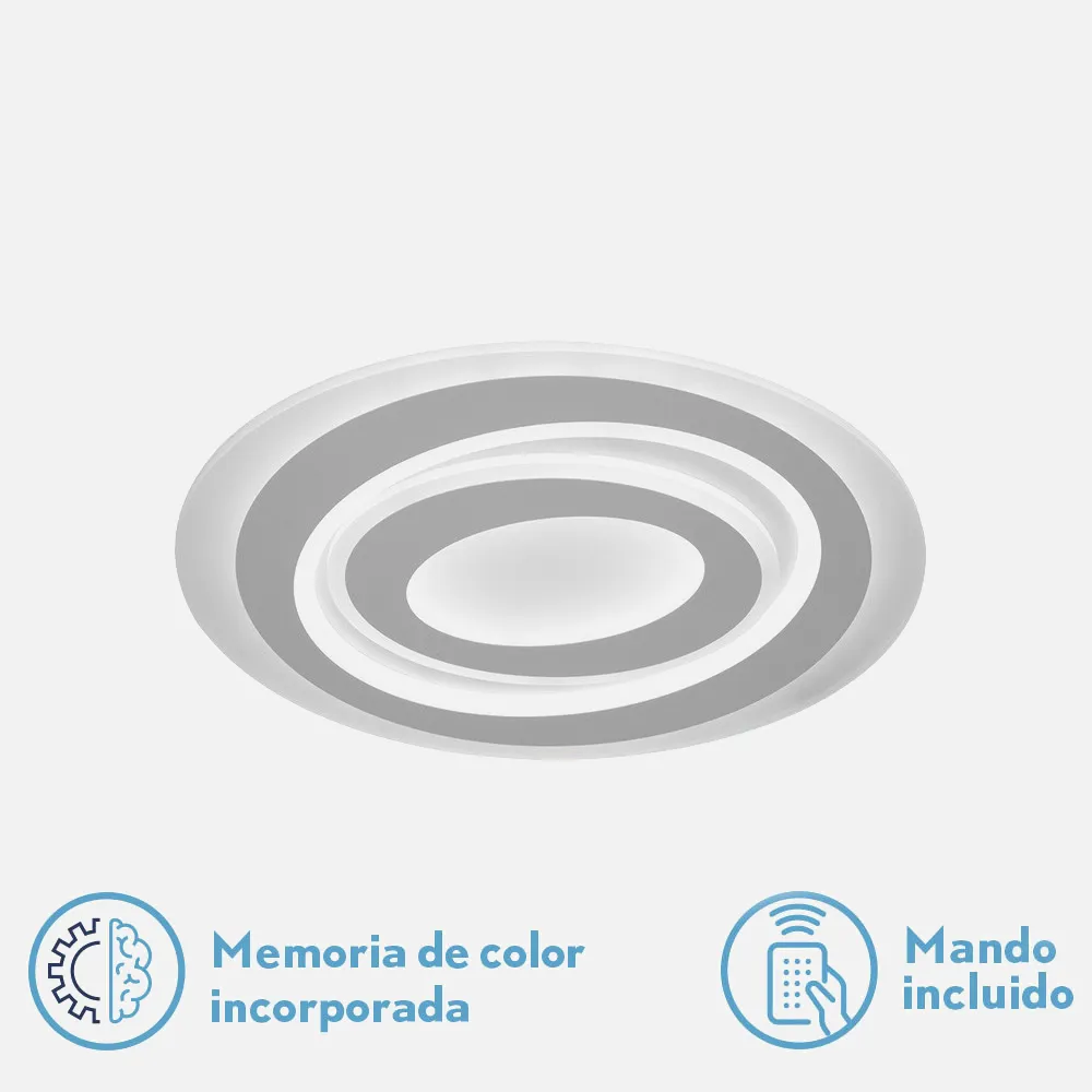 Plafon Singapur 75w 3000-4000-6500k Blanco 5625lm 5x41x32 Cm Regulable,memoria Y C.remoto