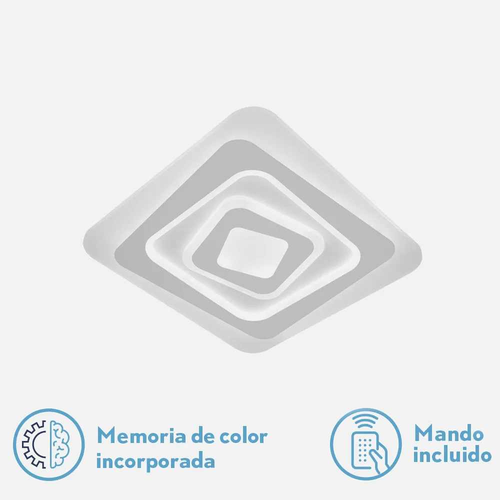 Plafon Vegas 87w 3000-4000-6500k Blanco 5x40x40cm 6525lm Regulable,memoria Y C.remoto