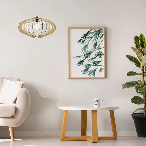 Pendant light Sapelli 1xe27 Wood Natural Regx45x45 Cm