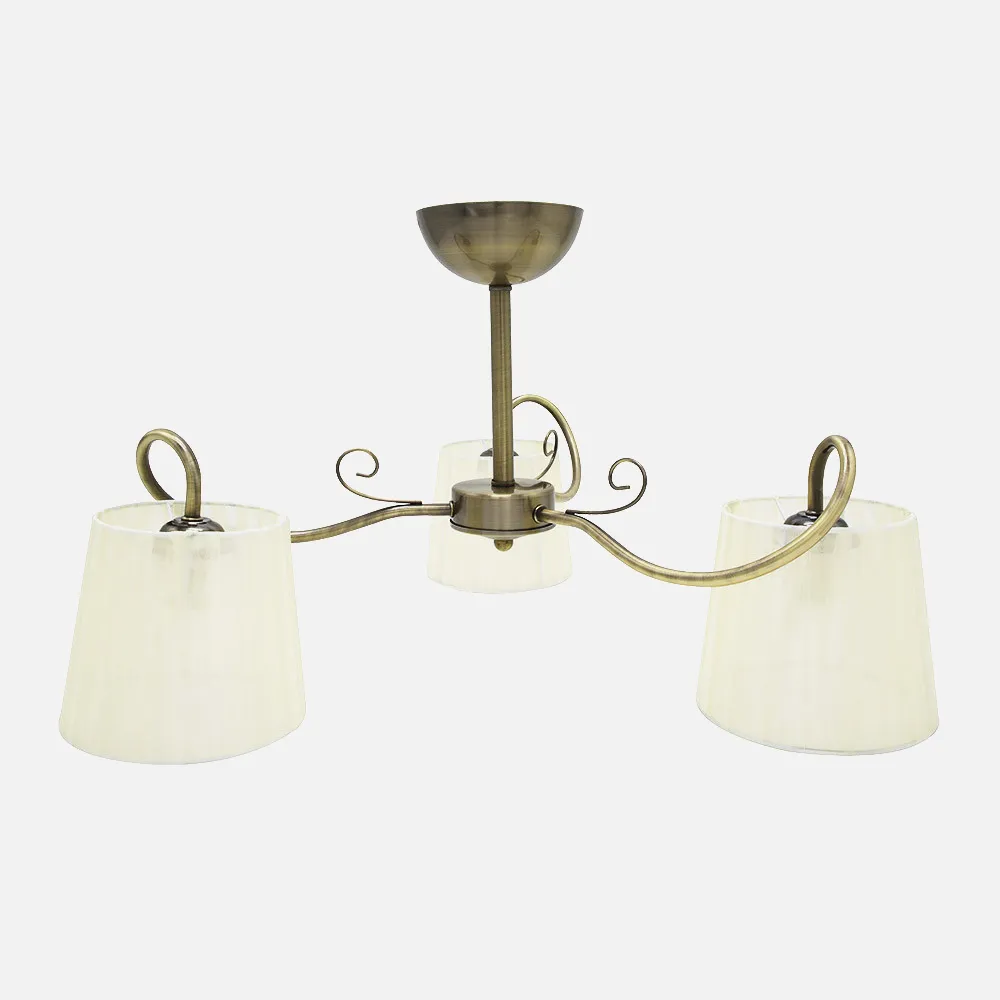 Lampara Cuzco 3xe14 Cuero 37x60x60 Cm