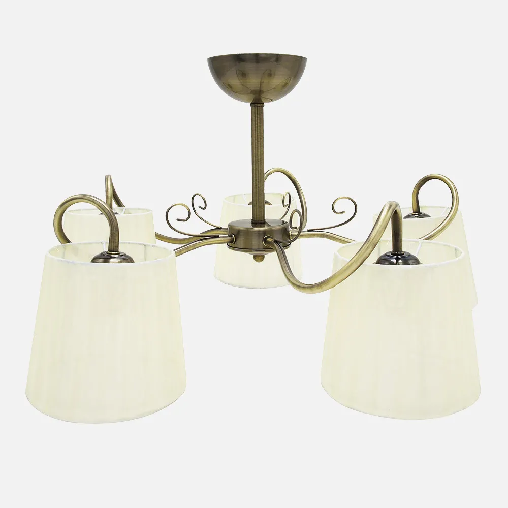 Lampara Cuzco 5xe14 Cuero 37x65x65 Cm