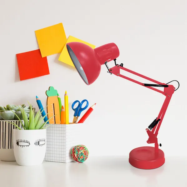 Desk lamp Articulated Rutilo 1xe27 Red 57x39x15 Cm