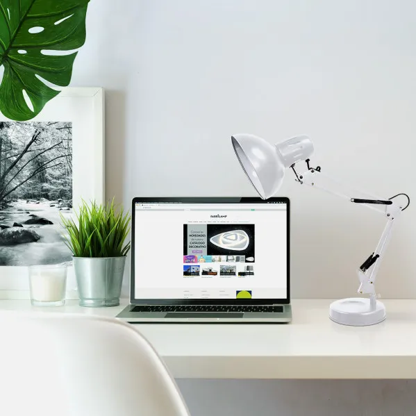 Desk lamp Articulated Rutilo 1xe27 Silver 57x39x15 Cm