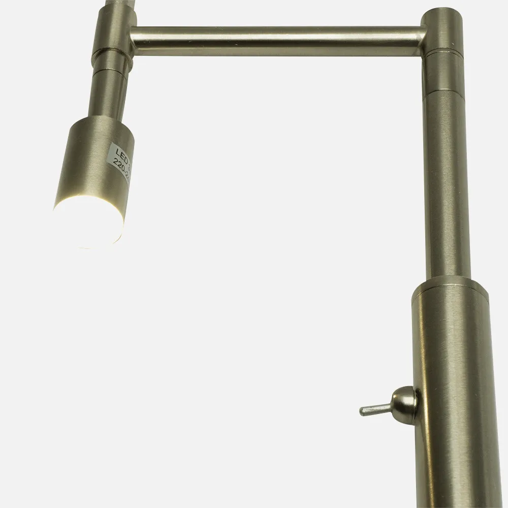 Pie De Salon Centauri 1xe27 Cuero C/pant Beis Lector 3w 4000k 161x35x35 Cm