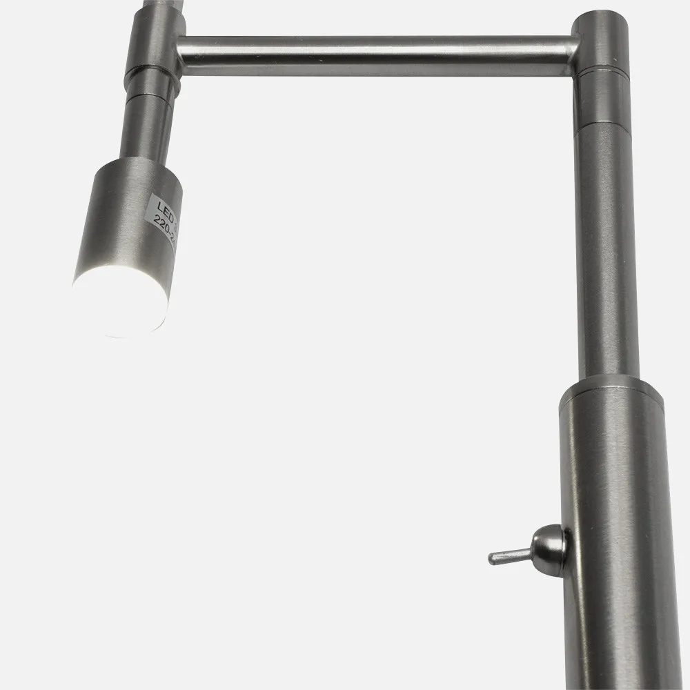 Pie De Salon Centauri 1xe27 Niquel C/ Pant Blanca  Lector 3w 4000k 161x35x35 Cm