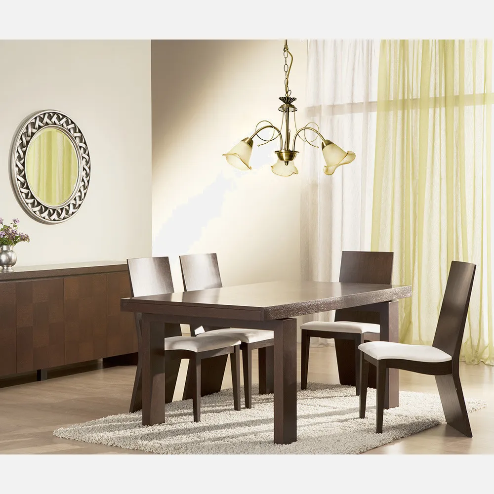 Lampara Adelfa 3xe14 Cuero Regx56x56 Cm