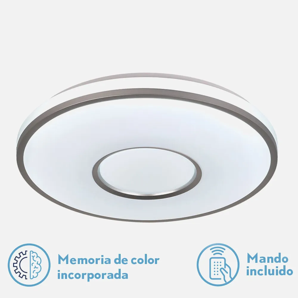 Plafon Red. Temerlan 72w 3000-4000-6500k 8x49x49 Cm 5400lm.reg.intens.y C.remoto C/memoria
