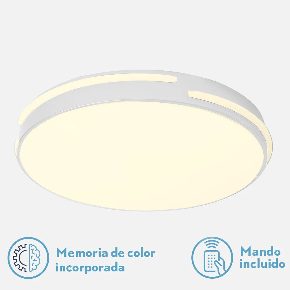 Plafon Riad 96w 3000-4000-6000k Blanco Red.5x51,5d 7680lm Reg.intens.c.remoto C/memoria