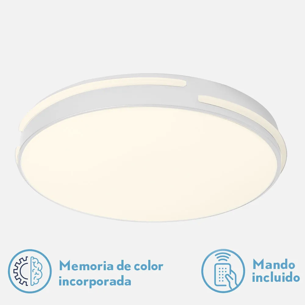 Plafon Riad 96w 3000-4000-6000k Blanco Red.5x51,5d 7680lm Reg.intens.c.remoto C/memoria