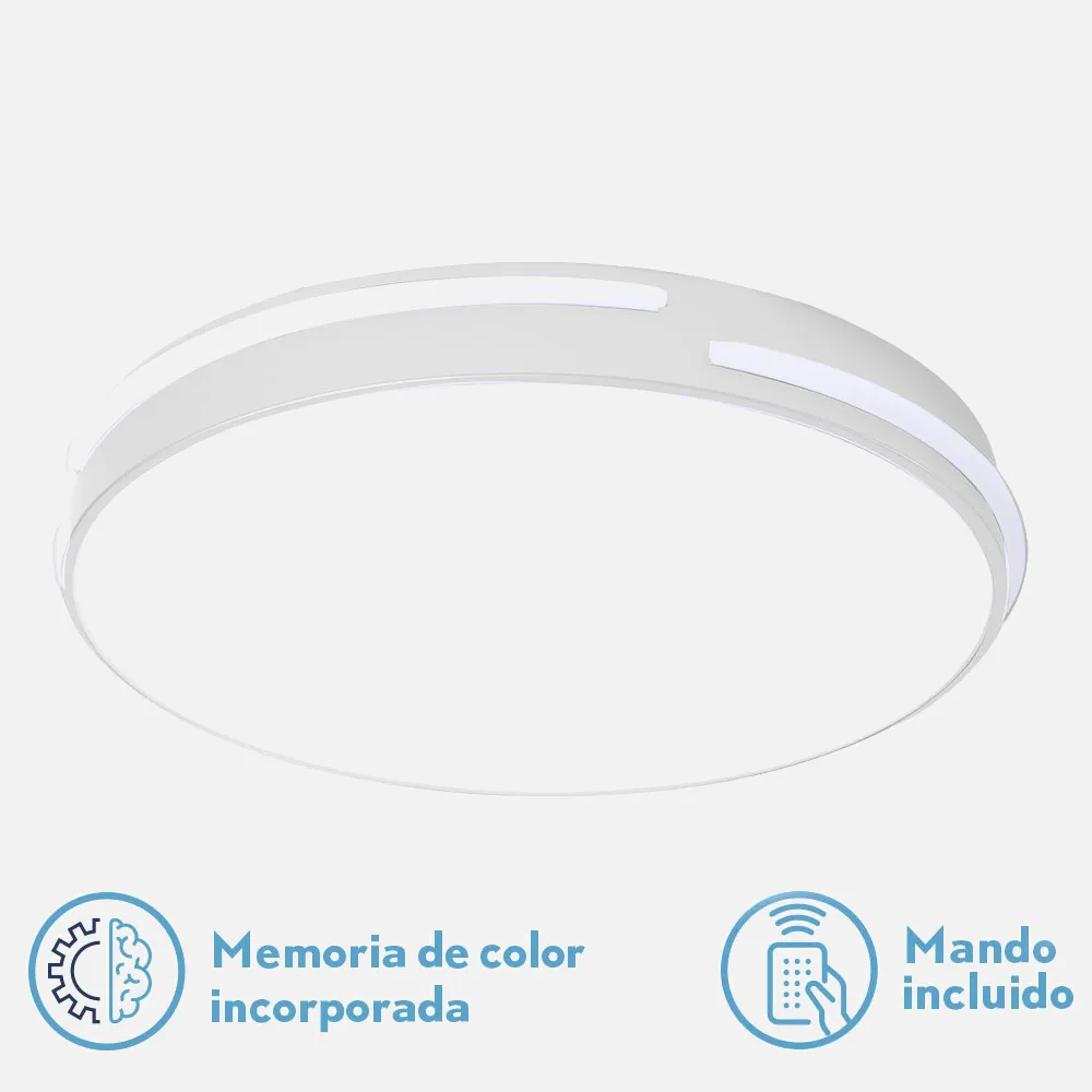 Plafon Riad 96w 3000-4000-6000k Blanco Red.5x51,5d 7680lm Reg.intens.c.remoto C/memoria