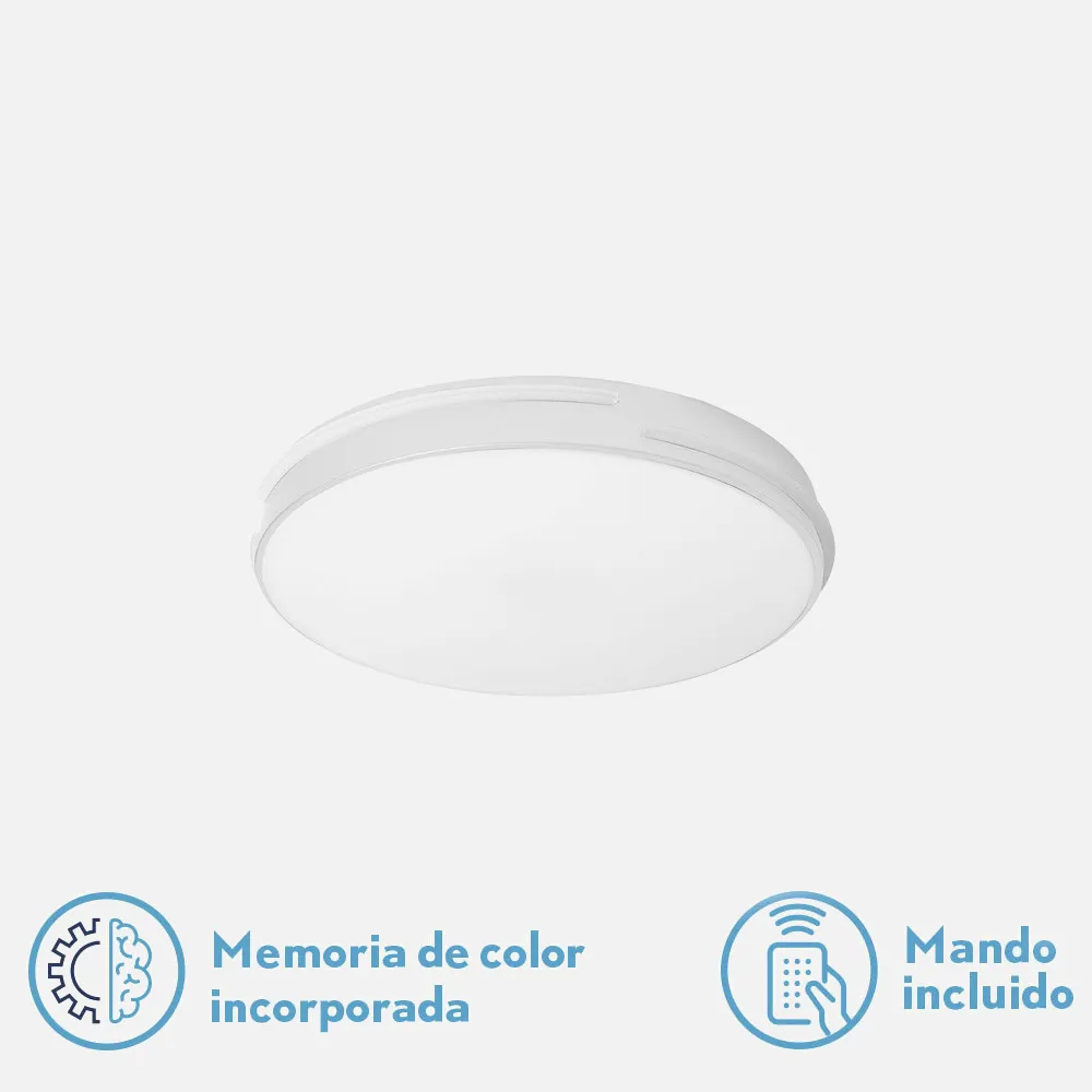 Plafon Riad 36w 3000-4000-6000k Blanco Red.5x31x31 Cm 2880lm Reg.inten.c/remoto C/memoria